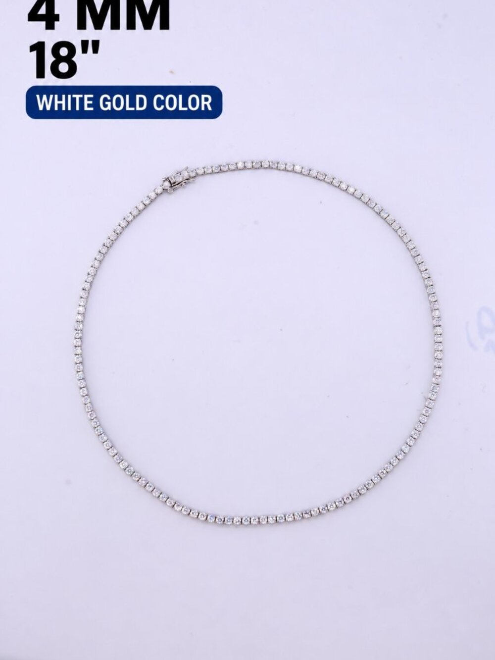LEKANI 4mm Moissanite Tennis Necklace S925 Silver 18 in